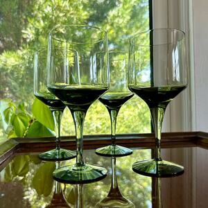 Orrefors Rhapsody Mid Century Smoke Crystal Wine Glasses set of 4